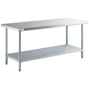 Stainless steel work table without back splash