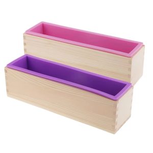 1.2kg Rectangular Silicone Soap Mold With Wooden Box